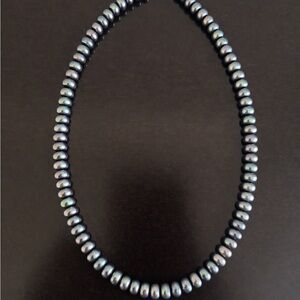 Iridescent Black Pearl Bead Necklace - Women's Elegant Strand